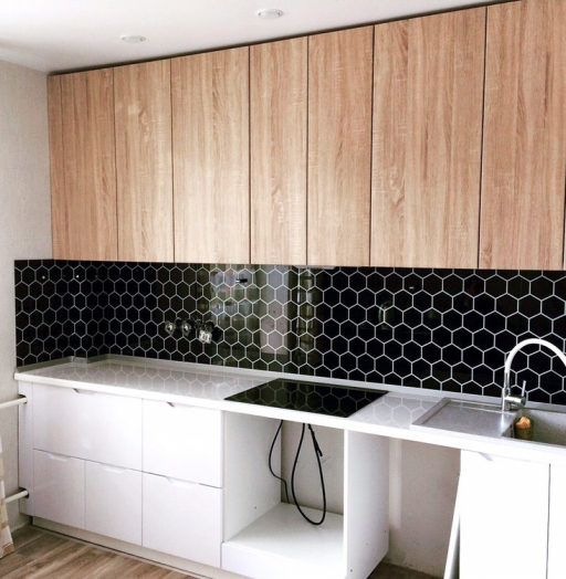 Белый кухонный гарнитур-Кухня МДФ в эмали «Модель 421»-фото7